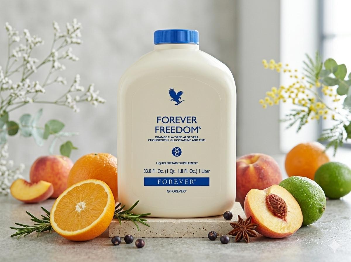 Forever Freedom Orange Flavored Aloe Vera | Chondroitin Glucosamine MSM  Liquid Supplement 1 Liter