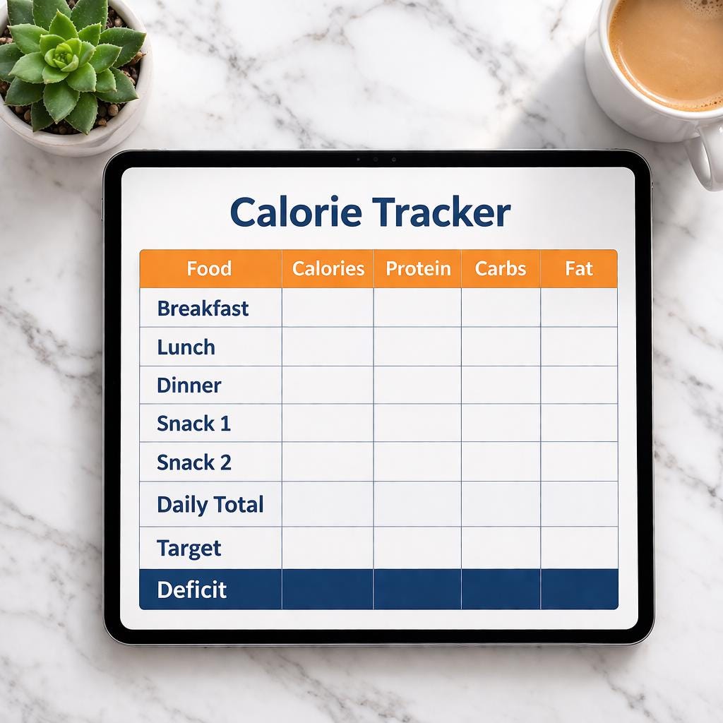 Calorie Tracker | Daily Deficit and Fat Loss Log | Printable PDF and ...