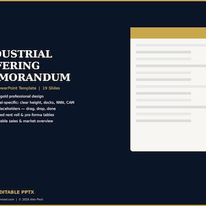 Industrial Offering Memorandum Template | CRE Investment Sales | Editable PowerPoint