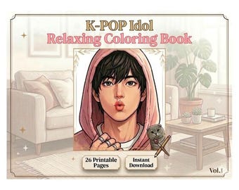 K-Pop Idol Coloring Book – Relaxing Korean Art Pages (Digital Download)