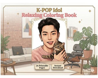 K-Pop Idol Coloring Book – Relaxing K-Pop Style Pages for Adults (PDF Download)