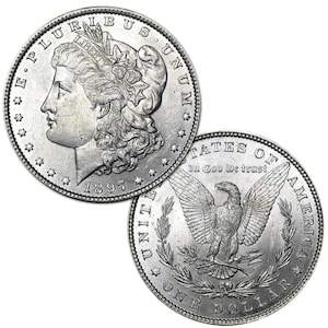 1897 P Morgan Silver 1 Dollar Brilliant Stempelglanz 90% Silber