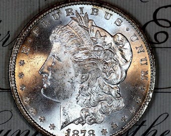 1878-CC Morgan Silver Dollar: Choice to Gem Mint State Coin From Original Bank Bag
