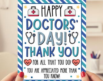 Letrero imprimible de agradecimiento para el Día del Médico, póster de agradecimiento para consultorios médicos, Semana de agradecimiento a la enfermería, letrero de impresión instantánea de 8 x 10