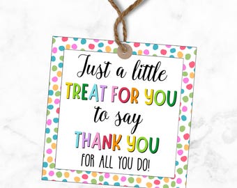Etiqueta de regalo de agradecimiento con impresión instantánea, etiqueta de agradecimiento imprimible para maestros, enfermeras y fin de año.