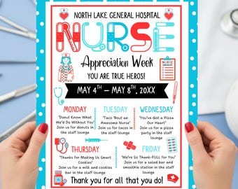 Folleto con el itinerario de la Semana de Agradecimiento a las Enfermeras, Programa de actividades de la Semana de las Enfermeras, Descarga digital