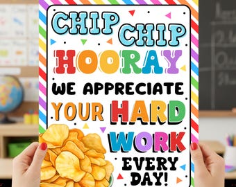 Cartel de agradecimiento a los maestros con temática de papas fritas, póster de la Semana de Agradecimiento a las Enfermeras, descarga digital 8x10