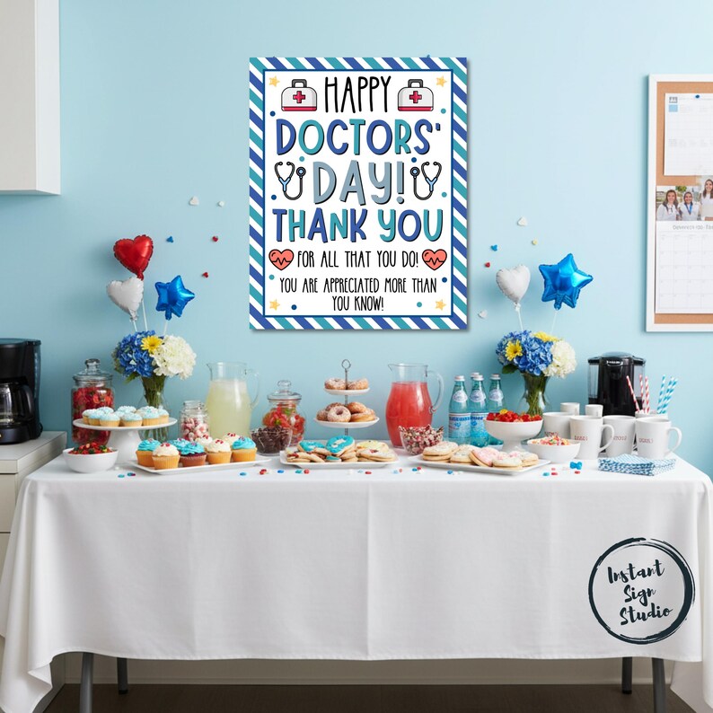 Printable Doctors' Day Appreciation Sign, Medical Office Appreciation ...