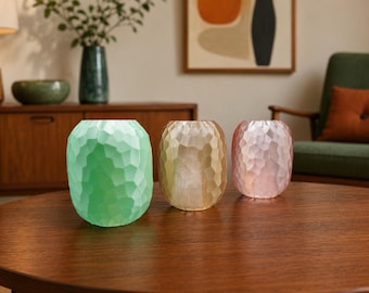 Modern Flameless Tealight Holder, Hammered Effect Votive Candle Sleeve, Modern Home Decor