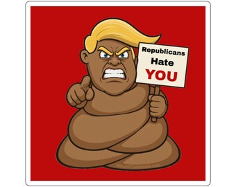 Republicans hate YOU! Red Background Square Stickers
