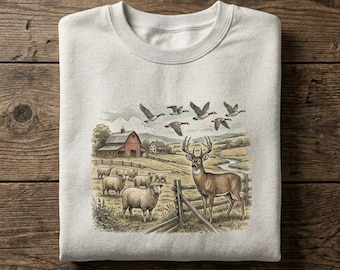 Vintage Shirt Goose Flower Tee Sweatshirt Hoodie Unisex Cottagecore Botanical Wildflower Graphic Crewneck Retro Nature Animal Lover Gift