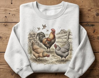 Vintage Shirt Cottage Farm Horse Tee Sweatshirt Hoodie Unisex Western House Landscape Graphic Crewneck Rural Country Retro Horse Lover Gift
