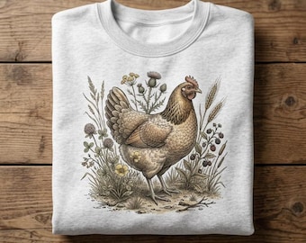 Vintage Shirt Quail Bird Tee Sweatshirt Hoodie Unisex Cottagecore Farmhouse Botanical Graphic Crewneck Retro Woodland Nature Animal Lover