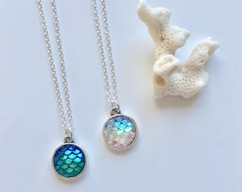mermaid scale necklace, beach jewelry
