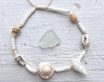 beach anklet, beachcomber boho jewelry, gift for her, shells