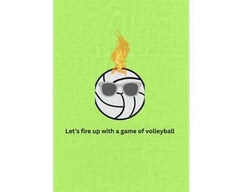 Flaming Sunglasses Volleyball Rally Towel | 11x18 Sports Beach Towel