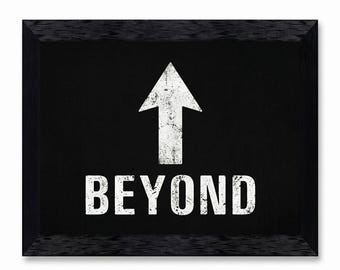 Beyond Arrow Wall Art,Minimalist Motivational Canvas,Black White Office Decor