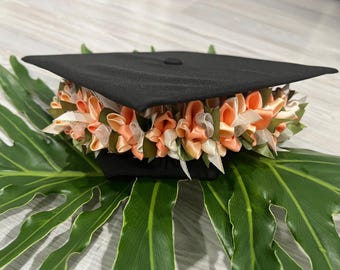 Lei Po'o Ribbon Haku Lei for Graduation, Birthday, Celebrations