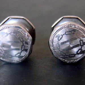 Art Deco Engraved Designer Signed STURDY Cuff Links, Pat 10-31-22, Vintage Cuff Links, Antique Cuff Links, Wedding, Groom #405