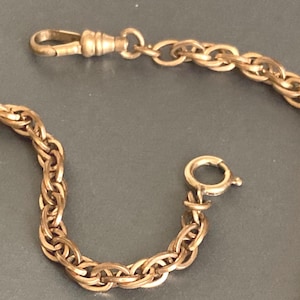 Art Deco Antique Men&#39;s 14K Gold Filled Watch Chain Jewelry for Men 1930s 1940s Vintage #609