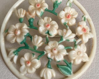 ヴィンテージ、クレメンツ　セルロイド　雛菊のブローチ！