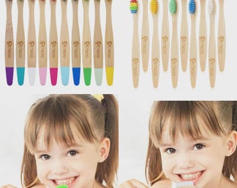 Kids Bamboo Toothbrush, Biodegradable Children Toothbrushes Pack of 4