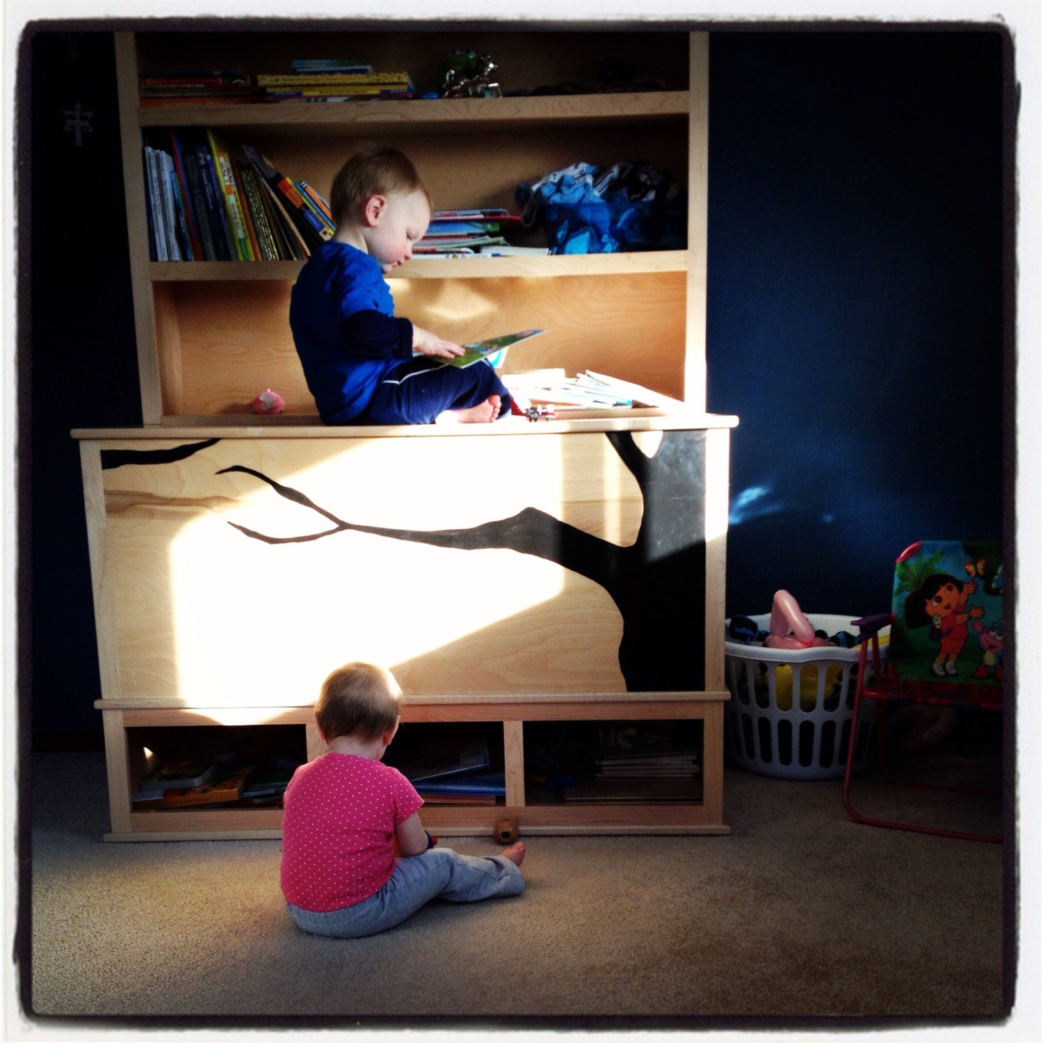 Woodworking Plans Toy Box With Cubbies and Bookshelf plans - Etsy