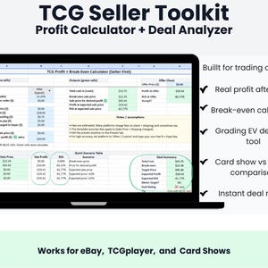 Kalkylblad för TCG-säljarvinstkalkylator | ROI-verktyg (digital nedladdning)