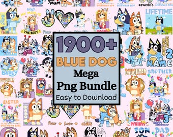 Bluey Family PNG SVG Bundle | Bluey and Friends Clipart (Digital Download)