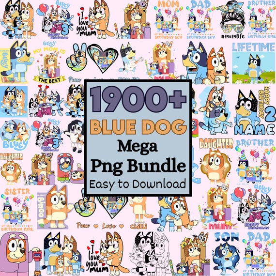 Bluey Family PNG SVG Bundle | Bluey and Friends Clipart (Digital Download)