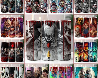 500+ Designs Horror 20oz Skinny Tumbler Png Bundle, Halloween Movie Tumbler Wrap Png Sublimation, Scary Movie Tumbler, Digital Download