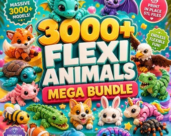 3000+ Flexi Animal STL Files Bundle – Articulated 3D Print Animals – Commercial Use Included