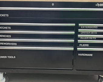 Rolling Workbench Cabinet Magnetic Labels | 10-Piece Set | PETG | Lifetime Guarantee | Handmade by US Veterans