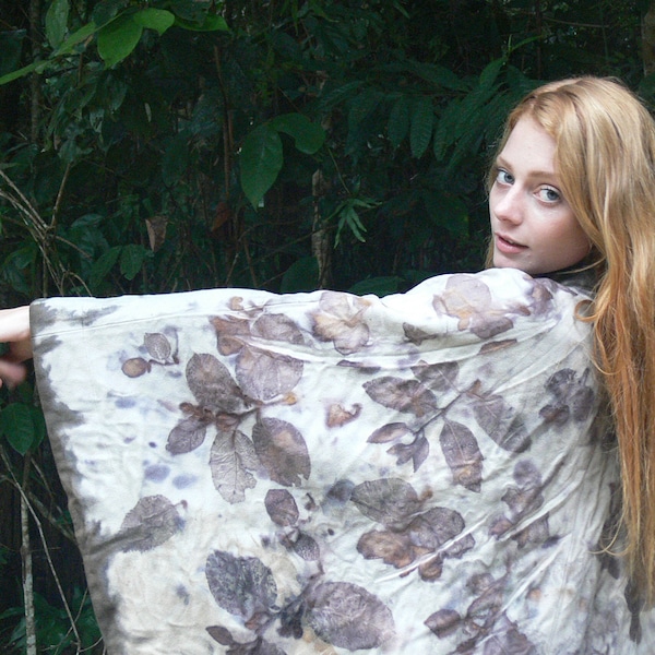 SALE Wool Cape Dyed with Plants, Lined, Unisex One Size