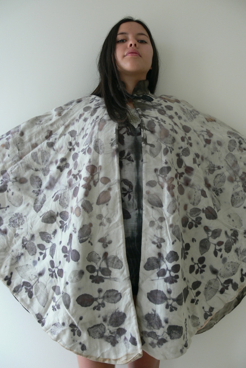 SALE Wool Cape Dyed with Plants, Lined, Unisex One Size image 4