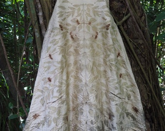 Silk Botanical Dyed Eco print Eco dye Formal Bridal Skirt Size XS Size 8 Aus