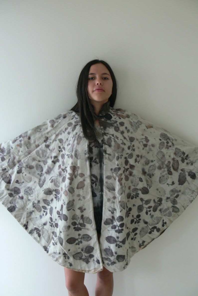 SALE Wool Cape Dyed with Plants, Lined, Unisex One Size image 3