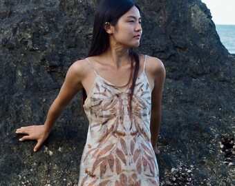 RESERVED Large Pure Silk Satin Luxurious Soft Eco natural Plant Dyed Slip Dress Size L