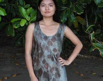 SOLD XXL Wide Strap Pure Silk Tank Top Camisole dyed with Australian plants Size XXL
