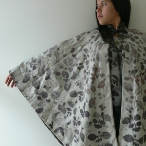 SALE Wool Cape Dyed with Plants, Lined, Unisex One Size image 5