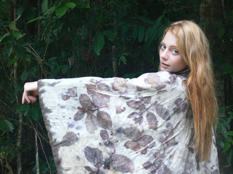 SALE Wool Cape Dyed with Plants, Lined, Unisex One Size image 1