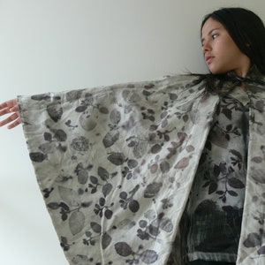 SALE Wool Cape Dyed with Plants, Lined, Unisex One Size image 6