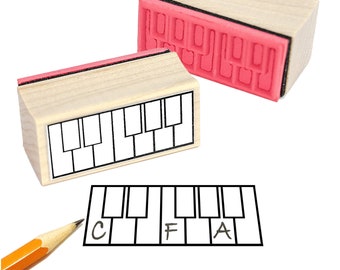 Piano Fingering and Music Theory Rubber Stamp -    Great music teacher gift idea