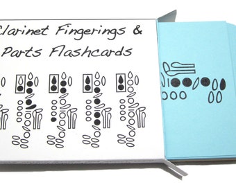 Clarinet Fingering and Parts  Flashcards - Brand new item.