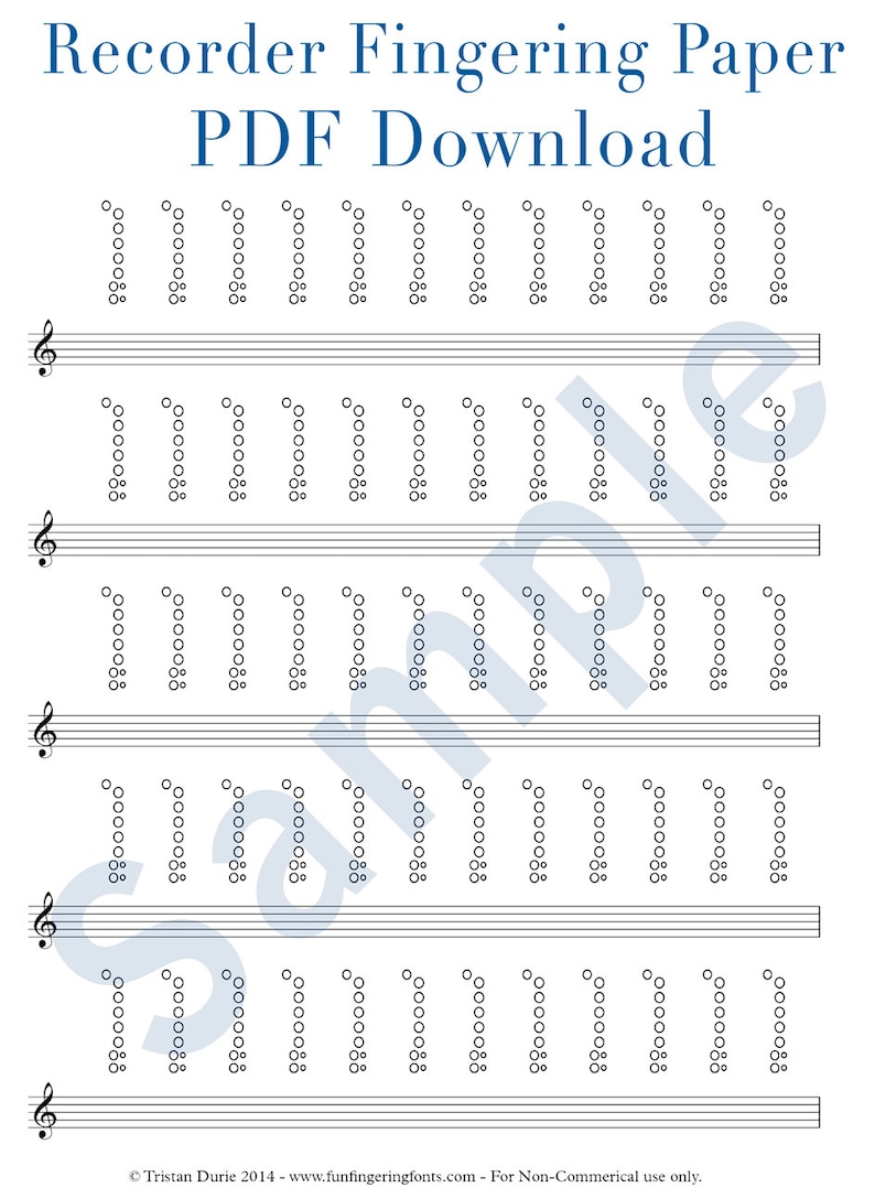 Alto Recorder Chart