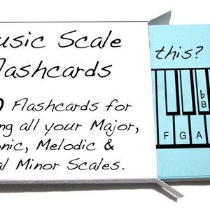 Music Scale Flashcards 50 Flashcard for learning all your Major, Harmonic, Melodic and Natural Minor Scales imagem 2