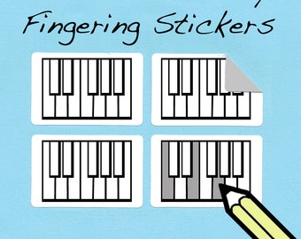 Piano Keyboard Fingering and Theory Stickers (250 pack)  - Available for most other instruments (Free Shipping)