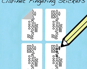 Clarinet Fingering Stickers (250 pack) Free Shipping!