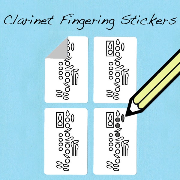 Clarinet Fingering Stickers (250 pack) Free Shipping!