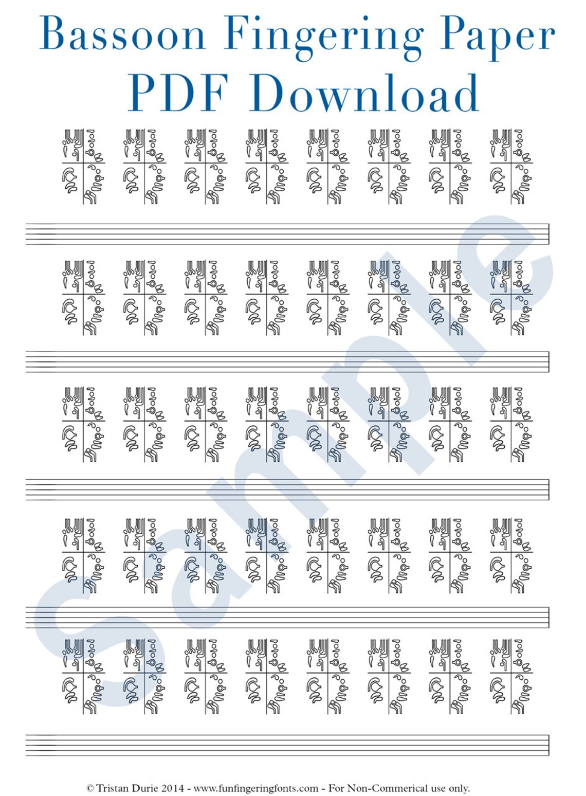 Bassoon Fingering Paper Download and Printable PDF Great for